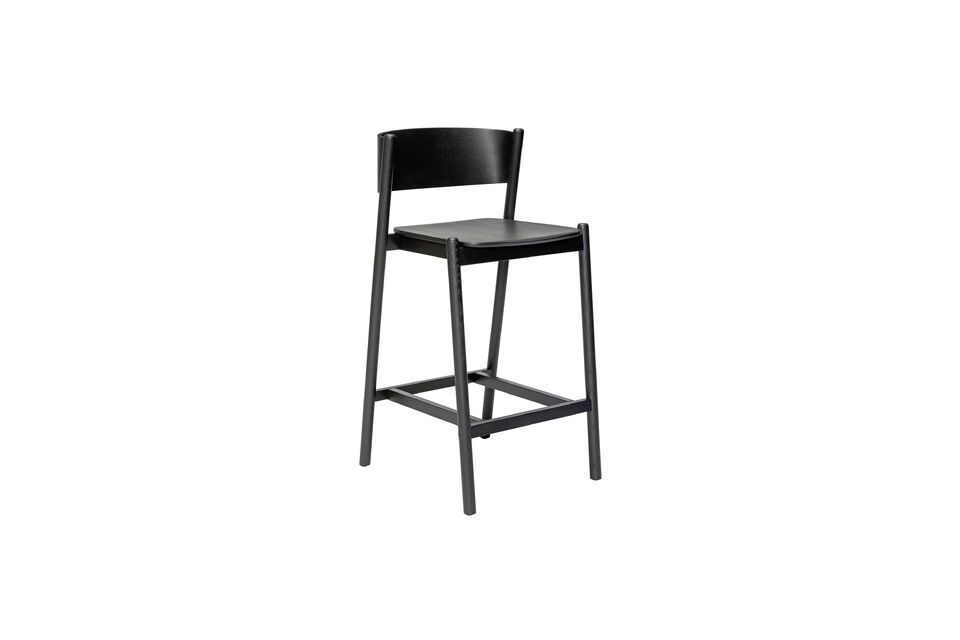 Oblique black oak veneer bar chair Hübsch