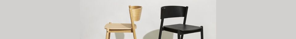 Material Details Oblique black oak veneer bar chair