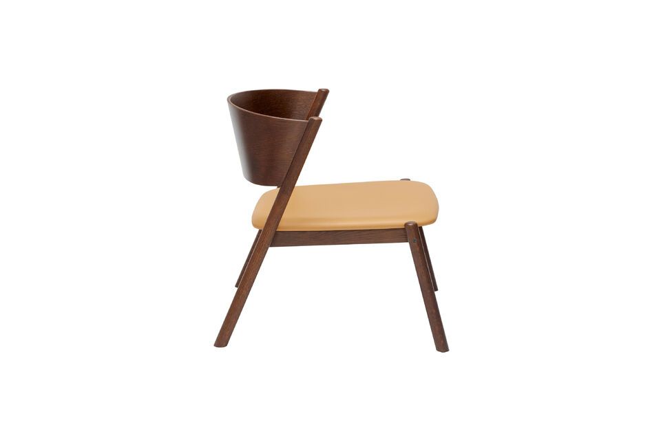 Oblique brown beech armchair - 6