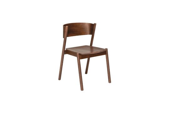 Oblique brown beech chair Clipped