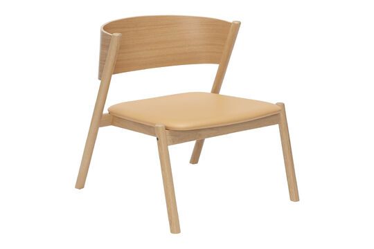 Oblique light beech armchair Clipped