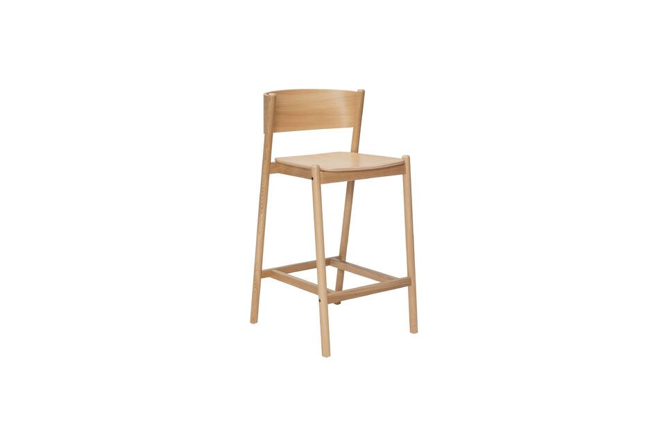 Oblique light beech bar chair Hübsch