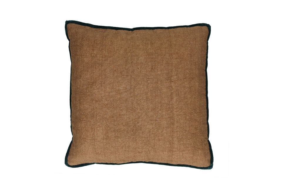 Ochre cotton cushion Opposites Pomax