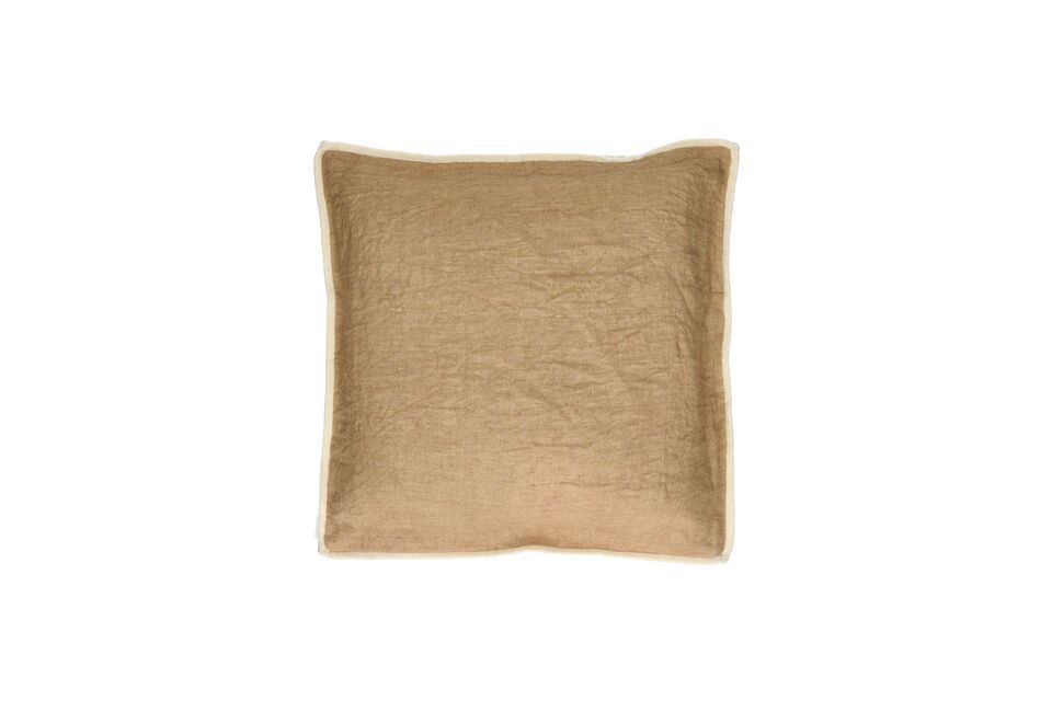 Ochre linen cushion Opposites Pomax