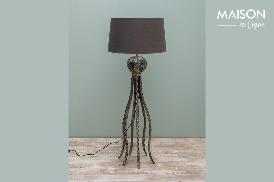 Octopus table lamp in gray aluminum Chehoma