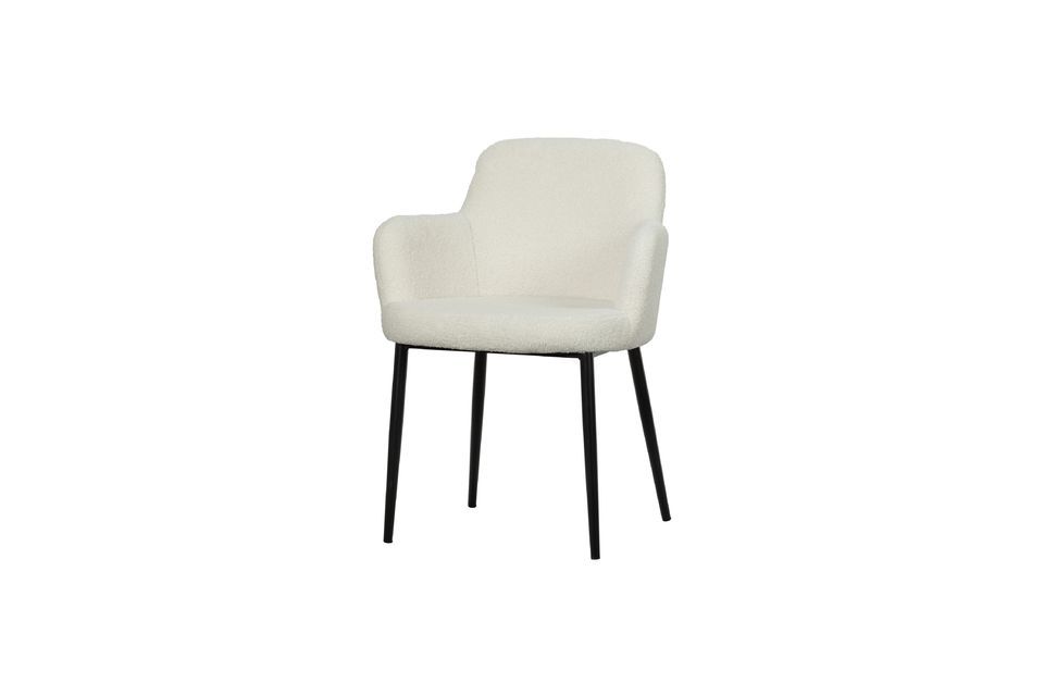 Nice off-white dining chair with sheepskin effect