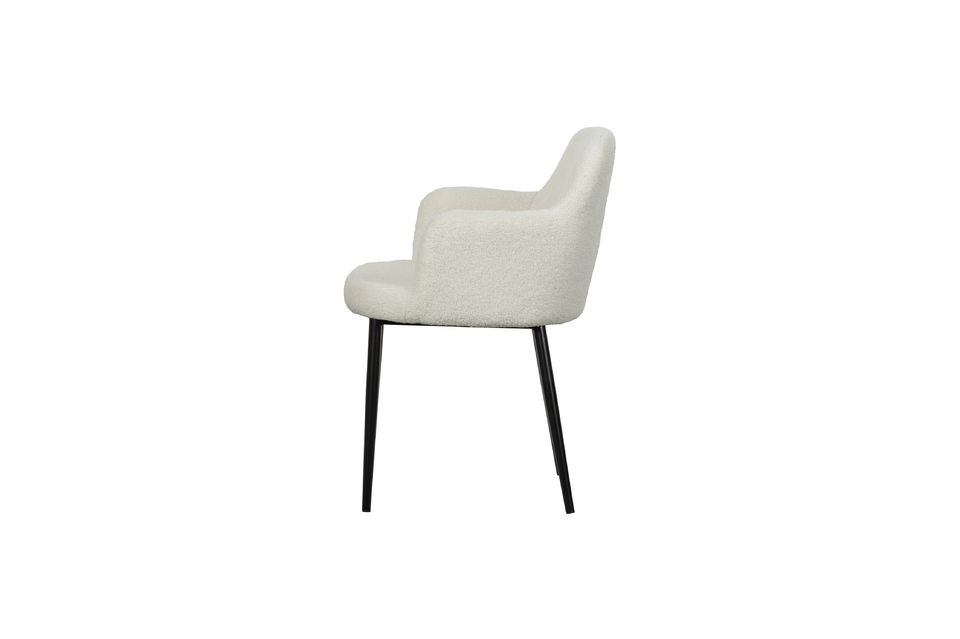 With the Off-White Sheepskin Effect Dining Chair