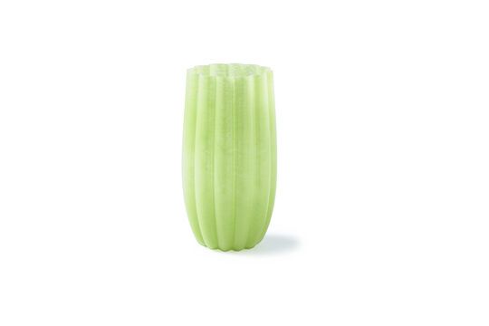 Olive green glass vase h38cm Melon Clipped