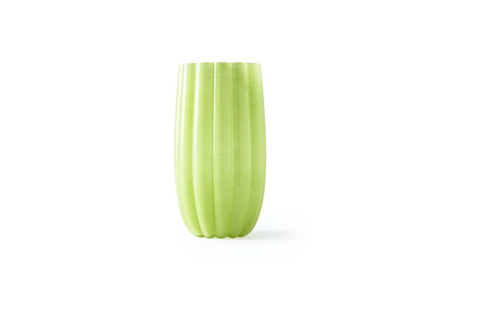 Olive green glass vase h38cm Melon - 10