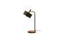 Miniature Olive green metal table lamp Clipped