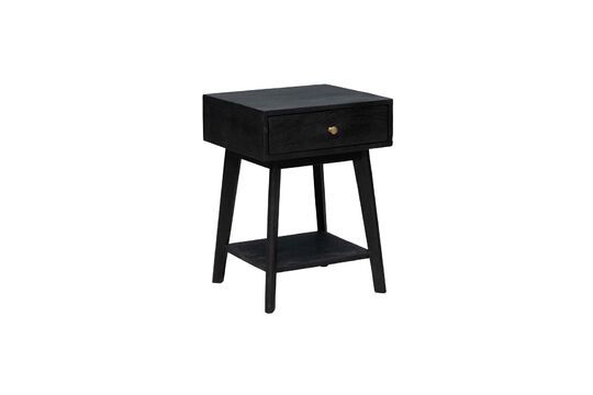 Onyx black wooden bedside table Clipped