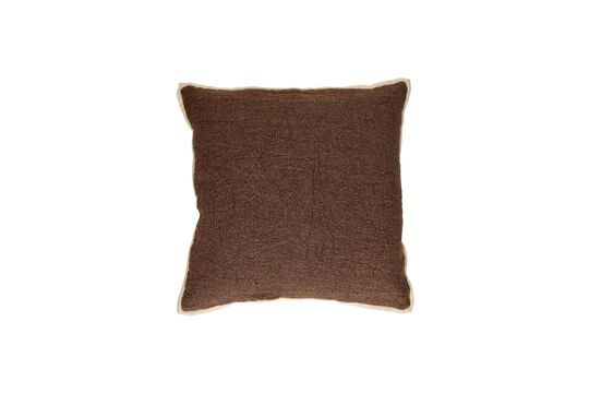 Opposites brown cotton cushion Clipped