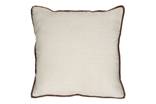 Opposites ivory cotton cushion Clipped