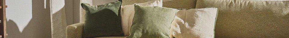 Material Details Opposites white and green linen cushion