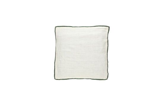 Opposites white and green linen cushion Clipped