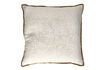 Miniature Opposites white linen and camel cushion 1