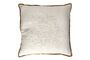 Miniature Opposites white linen and camel cushion Clipped