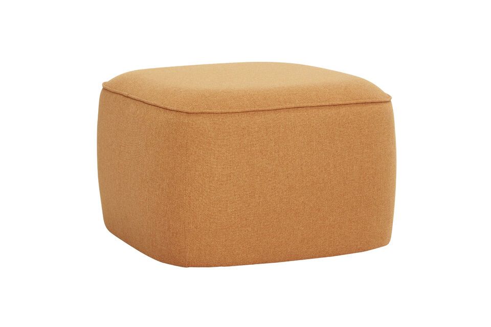 Orange Cube fabric pouffe Hübsch