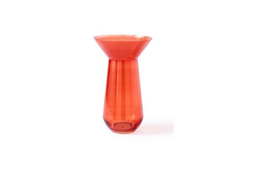 Orange glass vase h45cm Long neck Clipped