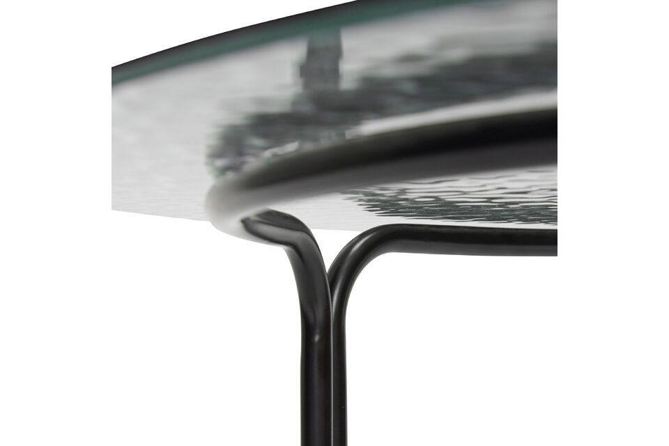 Orbit black glass coffee table - 6