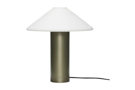 Orbit table lamp in dark green glass Clipped