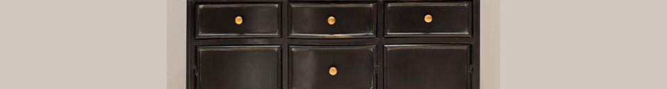 Material Details Orleans black metal chest of drawers