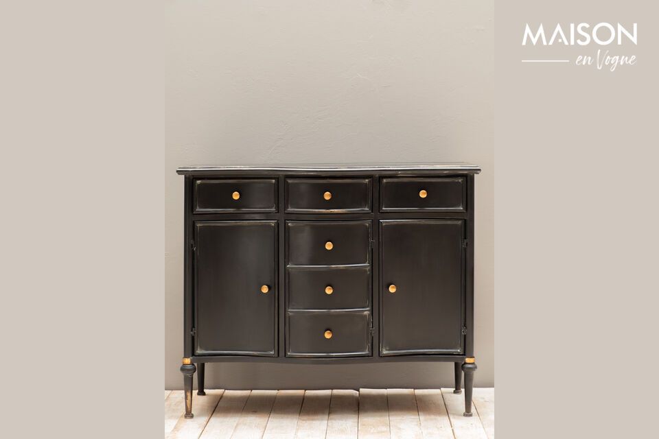 Orleans black metal chest of drawers Chehoma