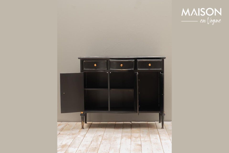 Introduce a touch of functional elegance to your space with our black iron dresser