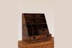 Miniature Oswald dark wood desk organizer 1