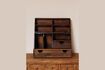 Miniature Oswald dark wood desk organizer 2