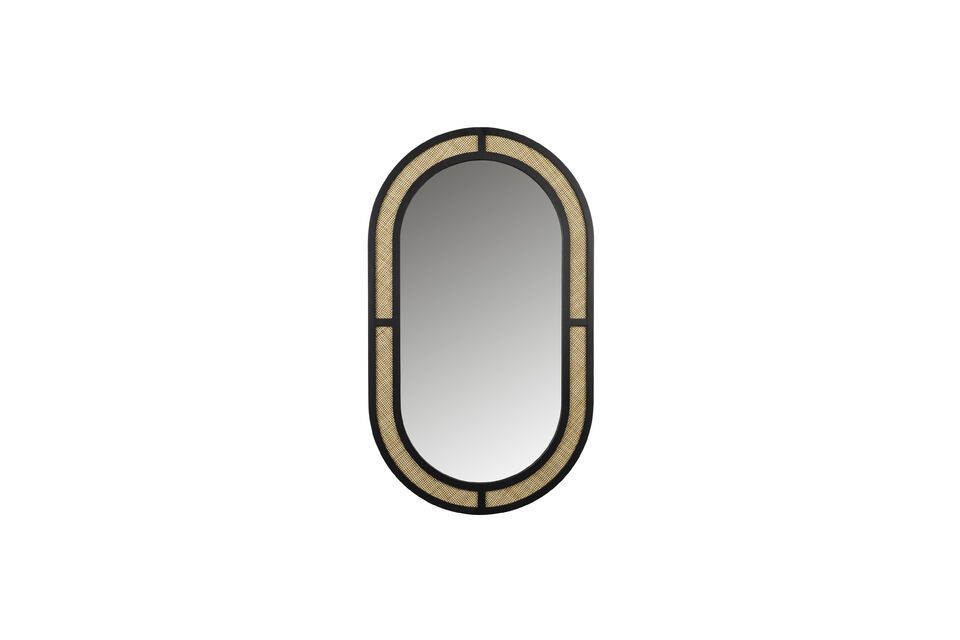 Oval black iron mirror Aida - 1