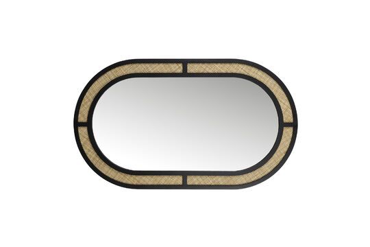 Oval black iron mirror Aida Clipped