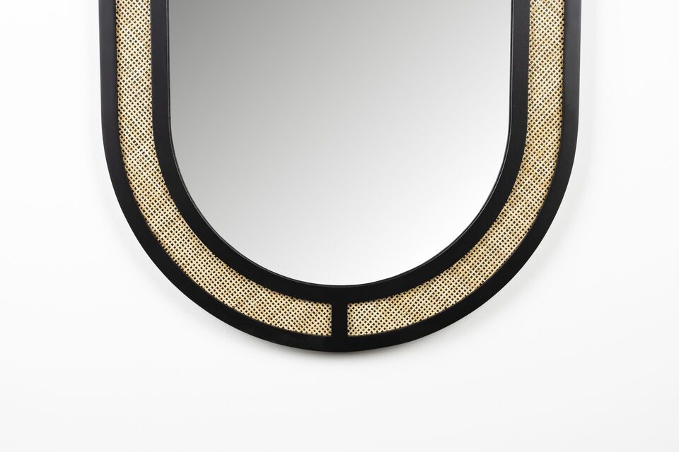 Oval black iron mirror Aida - 4