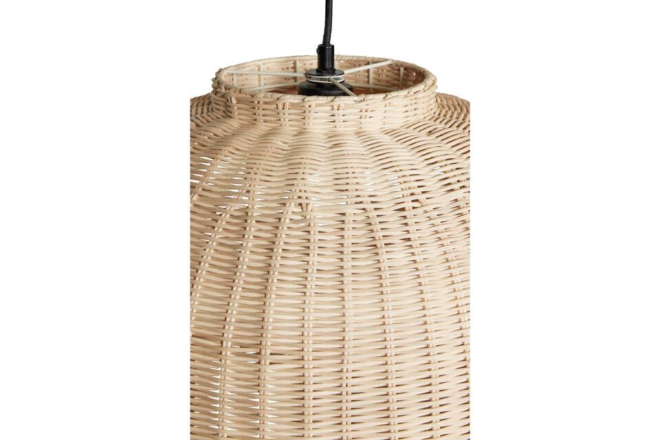 The Chand black rattan oval suspension combines texture and form for remarkable visual impact