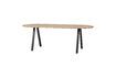 Miniature Oval table 220x90 in beige solid oak with square legs Tablo 2