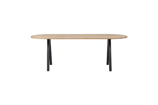 Oval table 220x90 in beige solid oak with square legs Tablo Clipped