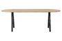 Miniature Oval table 220x90 in beige solid oak with square legs Tablo Clipped