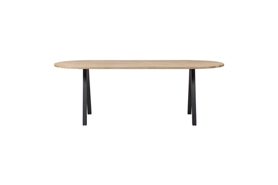 Oval table 220x90 in beige solid oak with square legs Tablo Woood