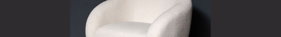 Material Details Oxygène white fabric armchair