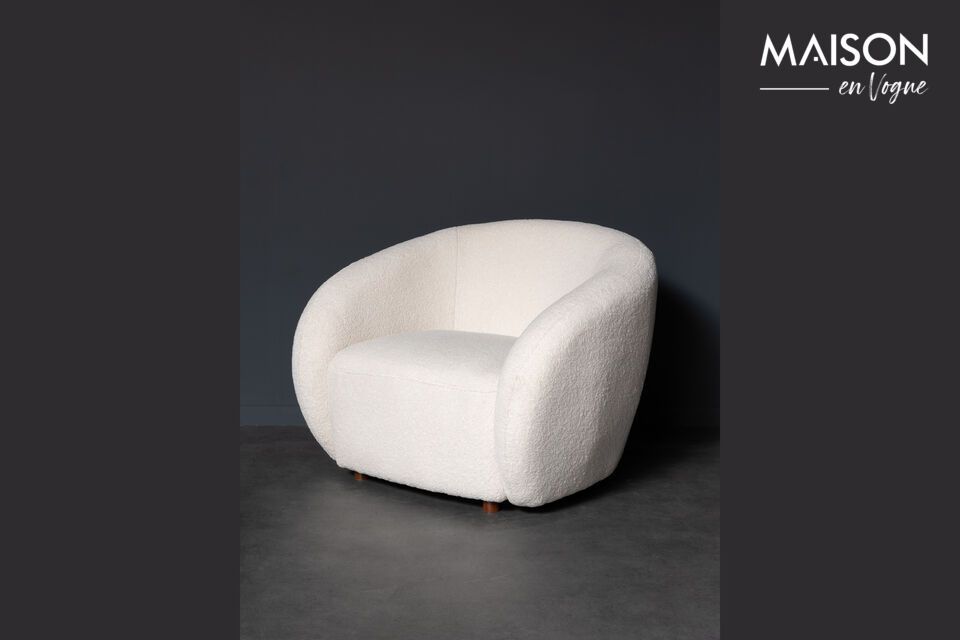 Oxygène white fabric armchair Chehoma