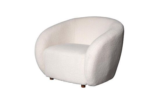 Oxygène white fabric armchair Clipped