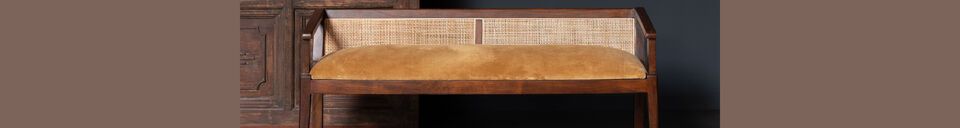 Material Details Palmyre dark wood bench seat