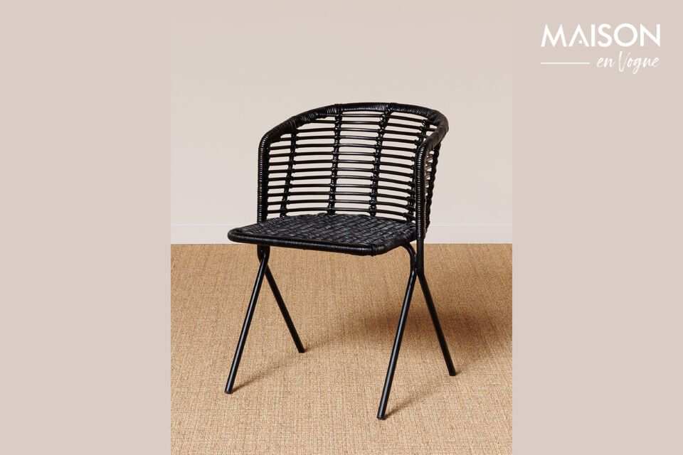 Panama black rattan chair Chehoma