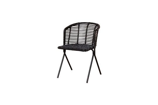 Panama black rattan chair Clipped