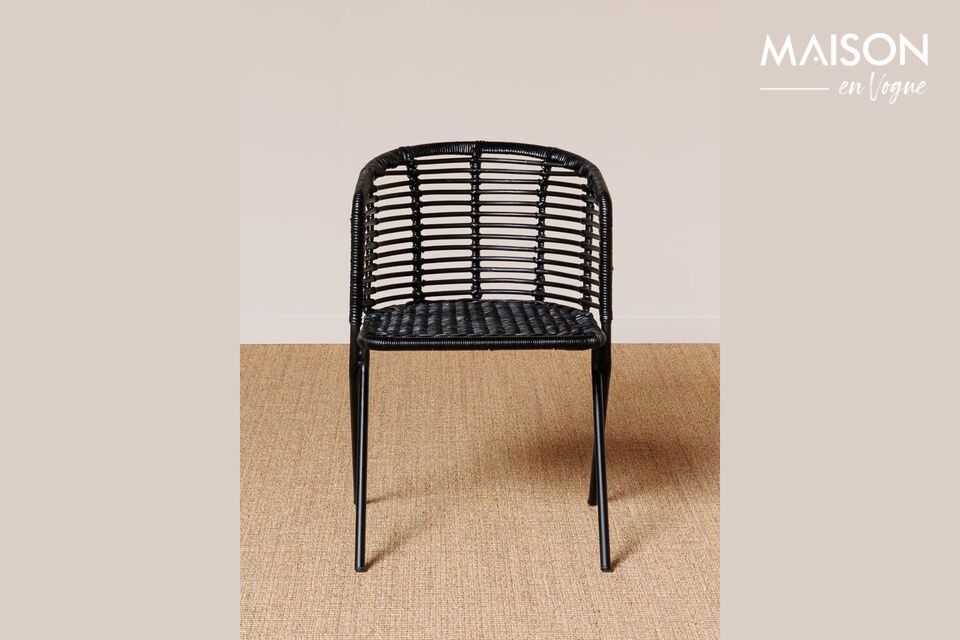 Comfort and style with our black rattan chair.