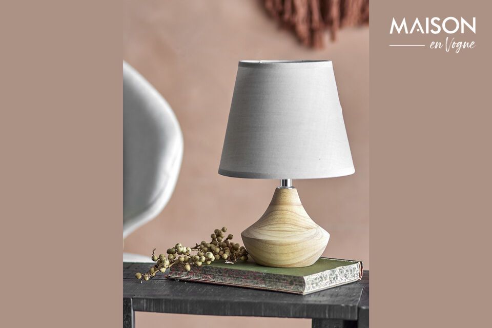 Discover the elegant simplicity of our Panola Nature Hevea Wood Table Lamp