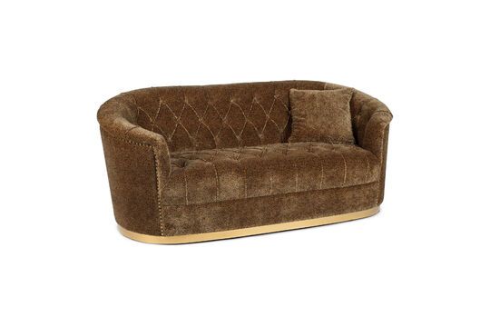 Panther 2-seater sofa in brown fabric Clipped