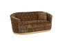 Miniature Panther 2-seater sofa in brown fabric Clipped