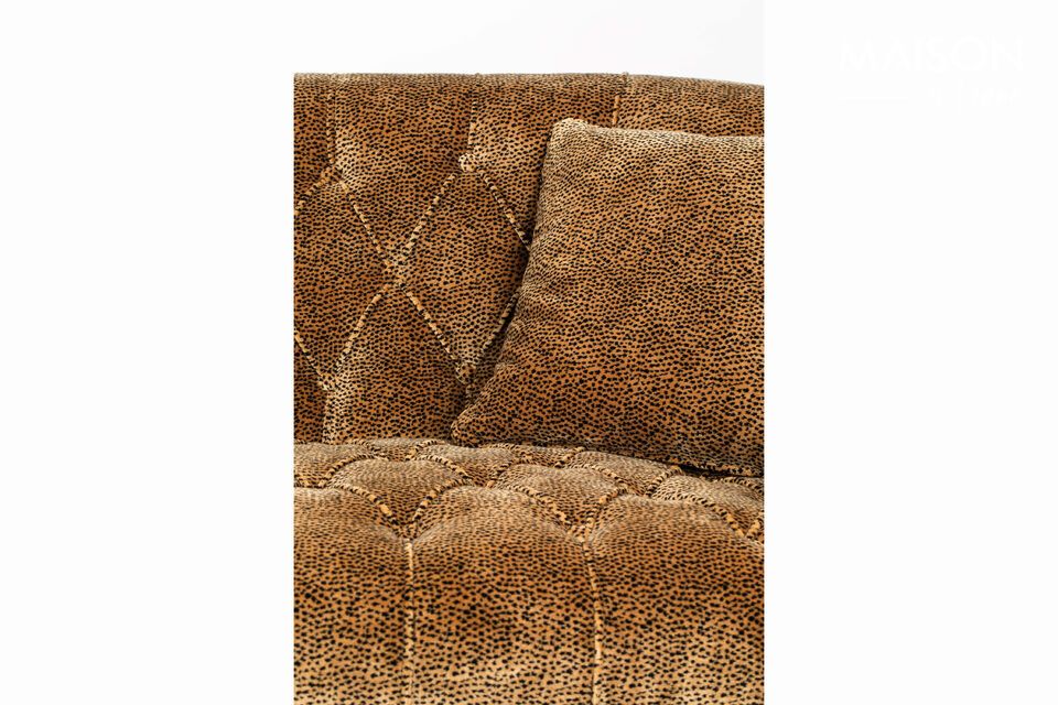 Panther 2-seater sofa in brown fabric - 7