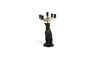 Miniature Panther black resin candleholder Clipped